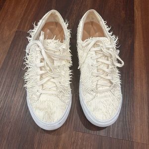 Loeffler Randall Logan Fringe ivory sneakers.  Size 7.5